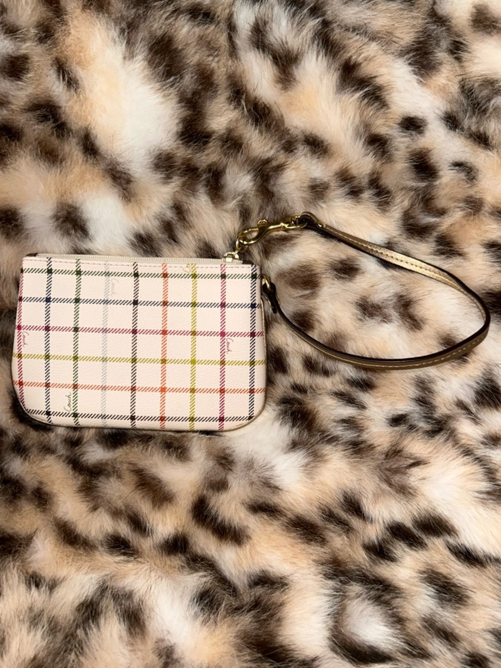 COACH Peyton Tattersall Plaid Coated Canvas Wristlet -NWOT- - Picture 15 of 16